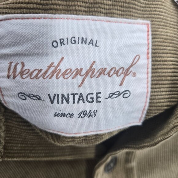 Original Weatherproof Vintage Olive Green Corduroy Button Down Shirt Medium - Picture 8 of 11